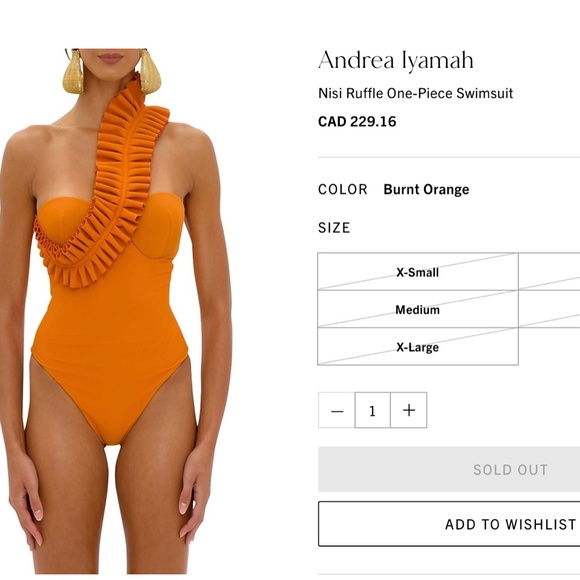NWT Andrea Iyamah Nisi Ruffle One piece Swimsuit - Picture 7 of 10